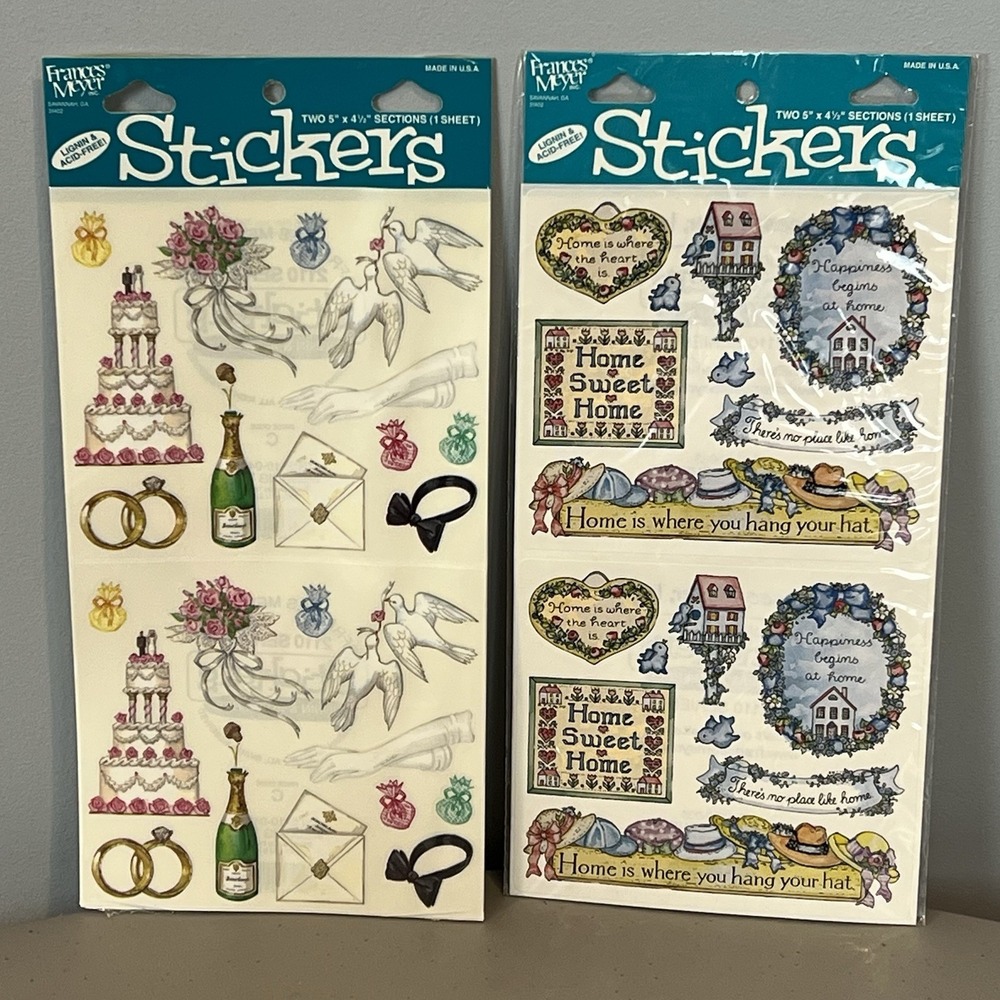 Frances Meyer Stickers Wedding and Home Sweet Home Scrabooking NWT
